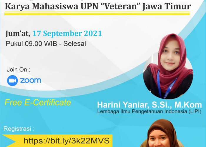 Daftar dan ikuti Acara Workshop dengan tema “Peningkatan Kekayaan Intelektual Karya Mahasiswa UPN “Veteran” Jawa Timur